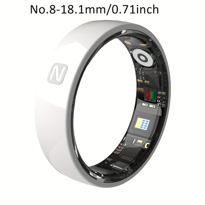 Fitness Tracker Smart Ring – IP68 Waterproof, Sleep & Step Monitor, Crystal Charging Case, Stainless Steel | Men & Women Sizes 7–13
