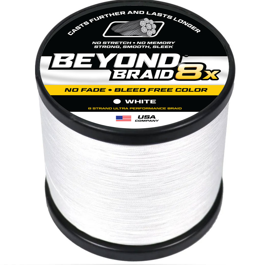 Braided Fishing Line White 8X - No Fade / 8LB option