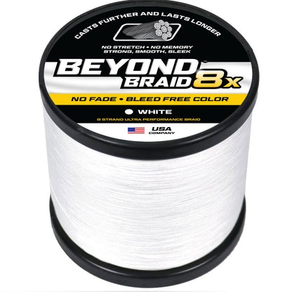 Braided Fishing Line White 8X - No Fade / 8LB option