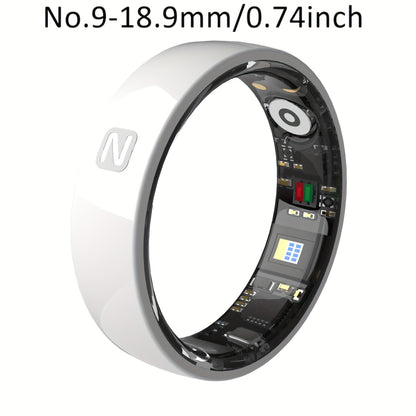 Fitness Tracker Smart Ring – IP68 Waterproof, Sleep & Step Monitor, Crystal Charging Case, Stainless Steel | Men & Women Sizes 7–13