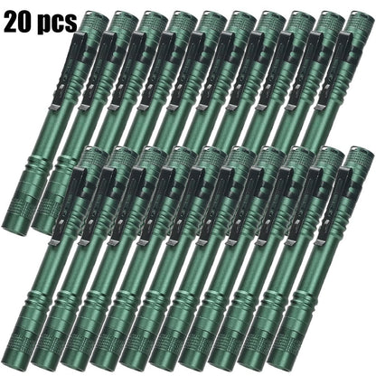 Pen Light Flashlights Bulk Pack with Clip - Mini Slim LED Pocket Torch for Camping, Outdoor, Home & Emergency Use, 5/10/20pcs (Batteries Not Included)