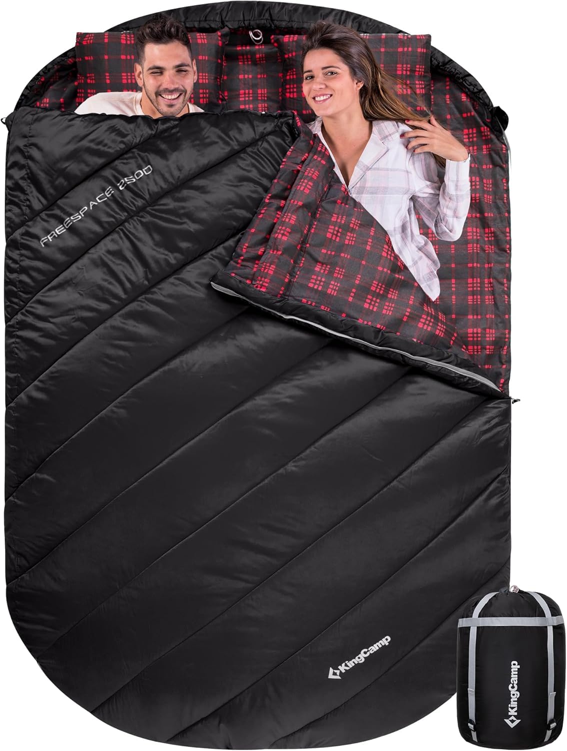 Double Flannel Sleeping Bag Black option
