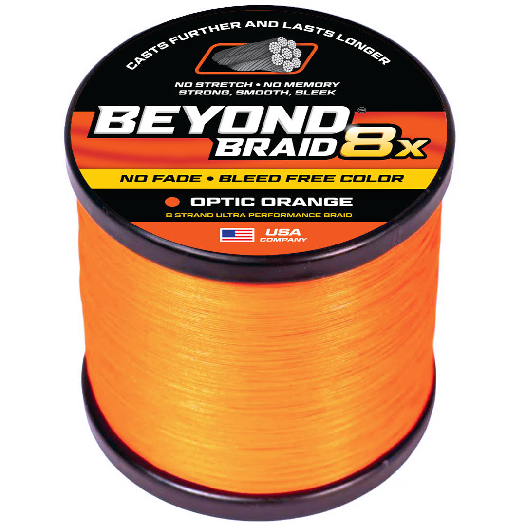 Braided Fishing Line Optic Orange 8X - No Fadee / 15LB option