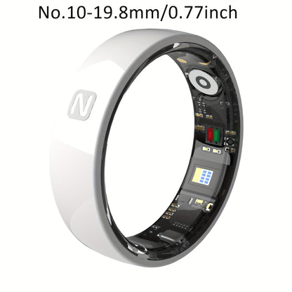Fitness Tracker Smart Ring – IP68 Waterproof, Sleep & Step Monitor, Crystal Charging Case, Stainless Steel | Men & Women Sizes 7–13
