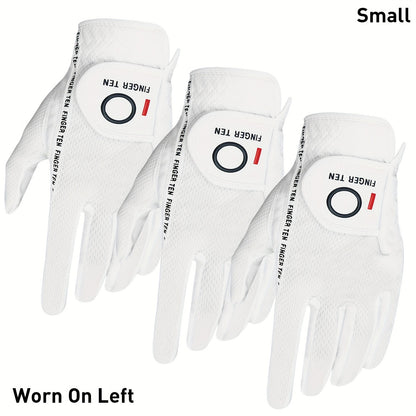 Wet Weather Golf Gloves Rain Grip 3-Pack for Men | Breathable Water-Resistant Golf Gloves for Left & Right Hand – Durable Comfortable Fit in Hot & Wet Conditions (Black, Gray, White | S–3XL)