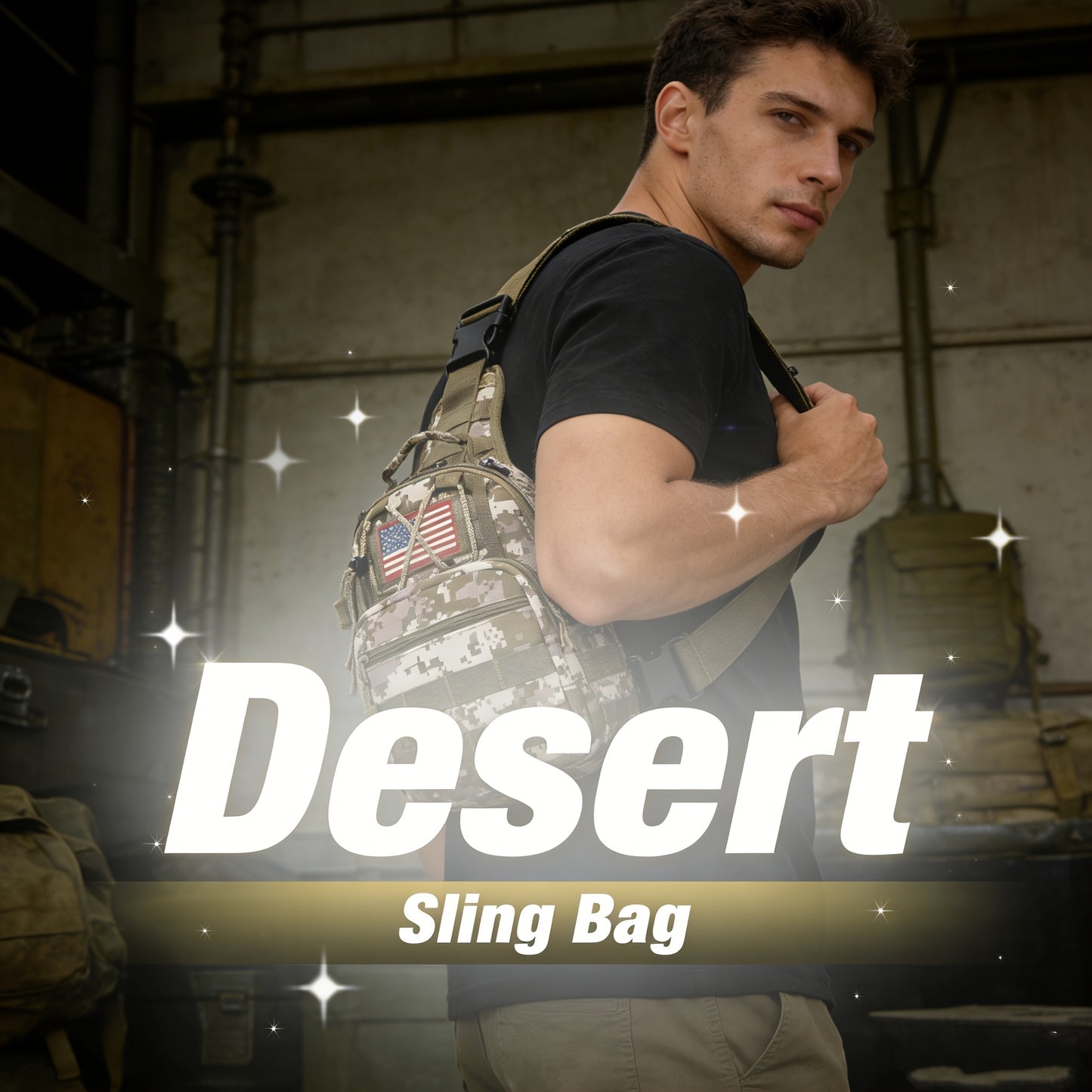 Tactical Sling Backpack Lightweight Military Shoulder Bag – Cycling, Sports, Travel & Daily Use, Zipper Closure, Available in Green, Black, Khaki, Desert, Grey & Jungle Camo