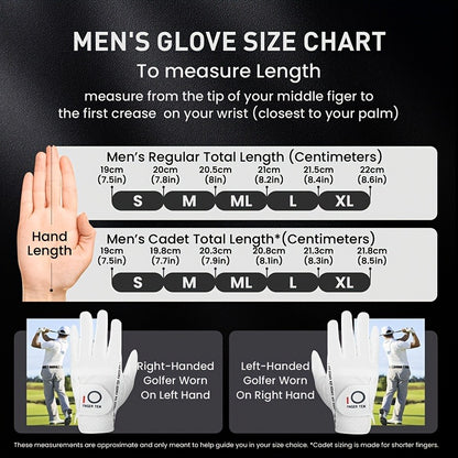 Wet Weather Golf Gloves Rain Grip 3-Pack for Men | Breathable Water-Resistant Golf Gloves for Left & Right Hand – Durable Comfortable Fit in Hot & Wet Conditions (Black, Gray, White | S–3XL)