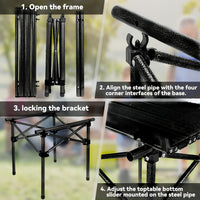 Smoked Black Folding Table
