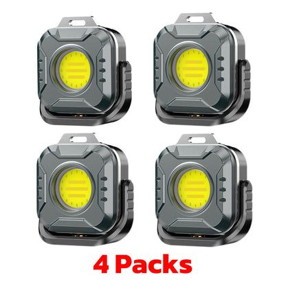 COB LED Work Light Rechargeable 500 Lumen 6 Modes Adjustable Color Temp Mini Tactical Flashlight for Camping Garage Car Repair Emergency EDC