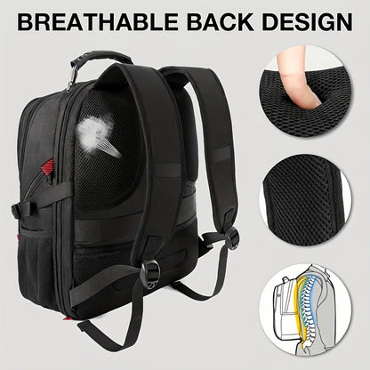 Large Laptop Backpack 50L – Fits 17 Inch Computer, Airline Approved Carry On, 3-Compartment Travel & College Backpack for Men Women | 8 Colors, Breathable Mesh Straps