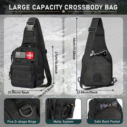 272-Piece Survival Gear Kit with Tactical Bag – Emergency Survival Equipment with Fire Starter, First Aid & Outdoor Tools for Camping, Hiking, Hunting – Crossbody & Molle Bag Options