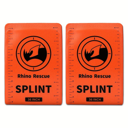 Foldable Emergency Splint 36 x 4.3 Inch - Reusable Aluminum Alloy Closed-Cell Foam Splint for Trauma, Outdoor First Aid, Lightweight Portable Fracture Immobilization Splint, 2 Pack (Orange & Gray)