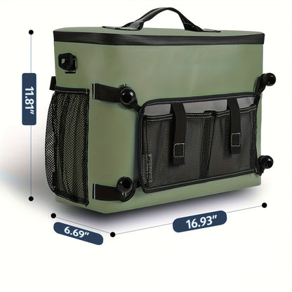 Kayak Cooler Bag with Lawn-Chair Style Seat Back – Insulated Portable Ice Chest for Kayaking, Boating, Beach, Camping & Travel, Adjustable Shoulder Strap, Keeps Drinks & Snacks Cold All Day