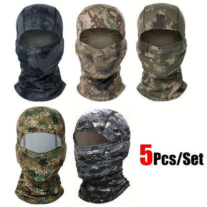 5-Pack Neck Gaiter Face Mask for Men & Women – UV Protection Balaclava Headscarf for Running, Hiking, Fishing, Cycling, Skiing & Outdoor Sports (11 Pattern Sets)