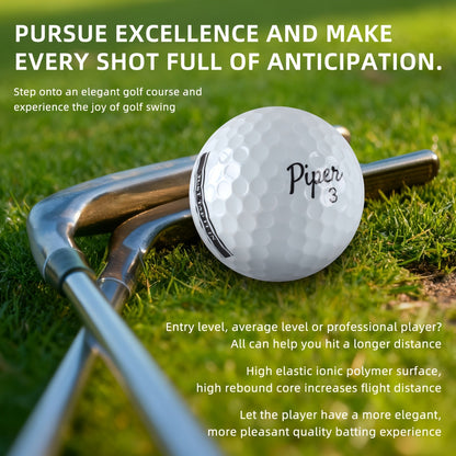 Golf Balls 3-Ply PU Cover with Soft Feel & High Visibility Colors, Professional Distance Golf Ball for Competitive Play and Training, Ideal for Adult Golfers
