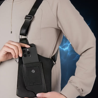 Men's Vintage Chest Bag with Hands-Free Phone Holder - Lightweight Crossbody Vest Pack for Cycling, Hiking, Running & Fitness, Multi-Functional Outdoor Shoulder Bag Gift for Men