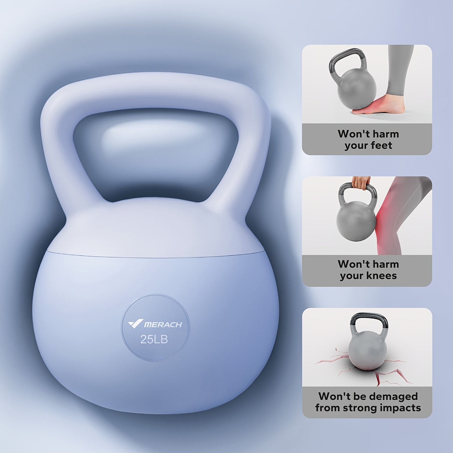 Soft Kettlebell Sand-Filled with Non-Slip Wide Grip Handle & Cushioned Base – Premium Mineral Sand Kettle Bell for Safe Strength Training, Home Gym & Fitness, Available in 15lbs & 25lbs