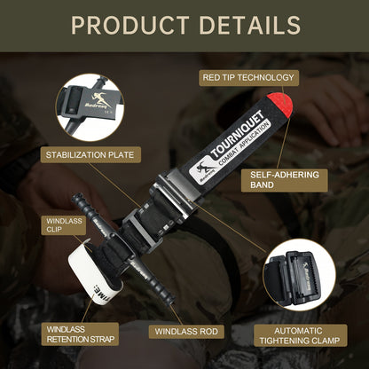 Tactical First Aid Kit 2 Pack Combat Survival Kit with Training Tourniquet Emergency Medical Supplies for Outdoor Hunting Camping Hiking Military Training