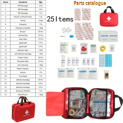 Waterproof Compact First Aid Kit – 25-Piece Premium Trauma Medical Kit for Home, Car, Travel, Camping, Hiking & Boating