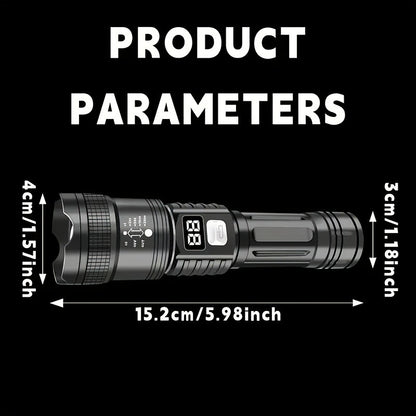 Zoomable Rechargeable Flashlight 800 Lumen High Power LED Torch Adjustable Beam for Camping Fishing Hunting Emergency EDC