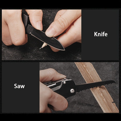 15-in-1 Multitool Pocket Knife – Folding Camping Survival Multi Tool with Screwdrivers & Saw