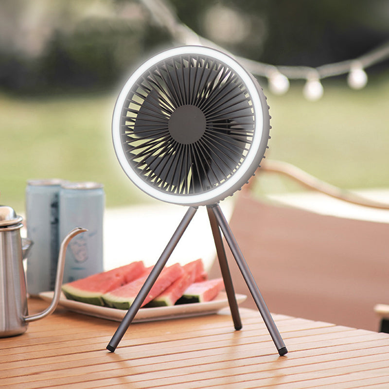Rechargeable camping fan with night light and power bank