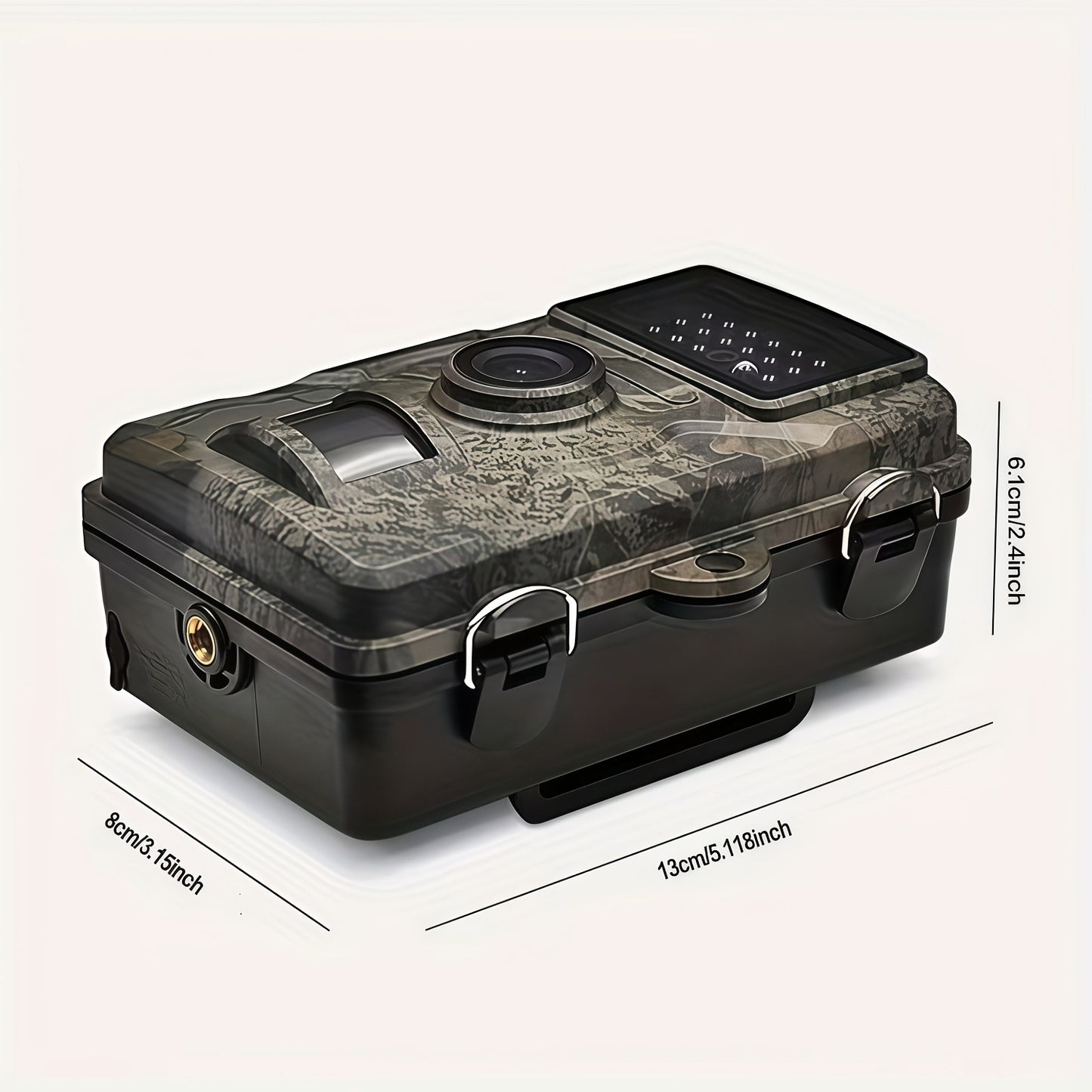 Trail Camera 1080P FHD – 0.8s Trigger, Camouflage Hunting Camera with Night Vision, 32GB SD Card Compatible | KLZO Wildlife Cam