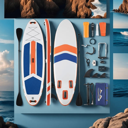 Ultralight Inflatable SUP Board Wide Stable Design Non-Slip EVA Deck Portable Quick-Dry All-Season Performance for All Skill Levels Beginners Adults