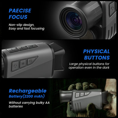 Night Vision Monocular 10x40 IR – 16x Digital Zoom, 32GB Card