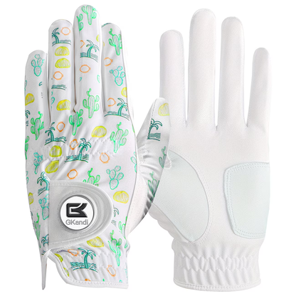 Men's Golf Glove Left Hand with Ball Marker - Breathable All Weather Grip, Hook & Loop Closure, Sizes S M ML L XL, USA Flag, Blue & White, Stylish Polyester Golf Gloves for Men Golfers, Confident Swing Every Round