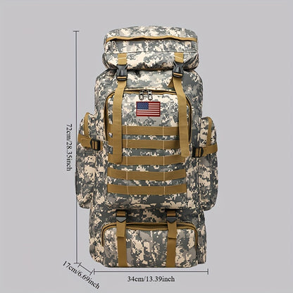 Military Hiking Backpack 80L – Tactical 3-Day Assault Pack Oxford Fabric DIY System for Camping Hunting Travel Unisex