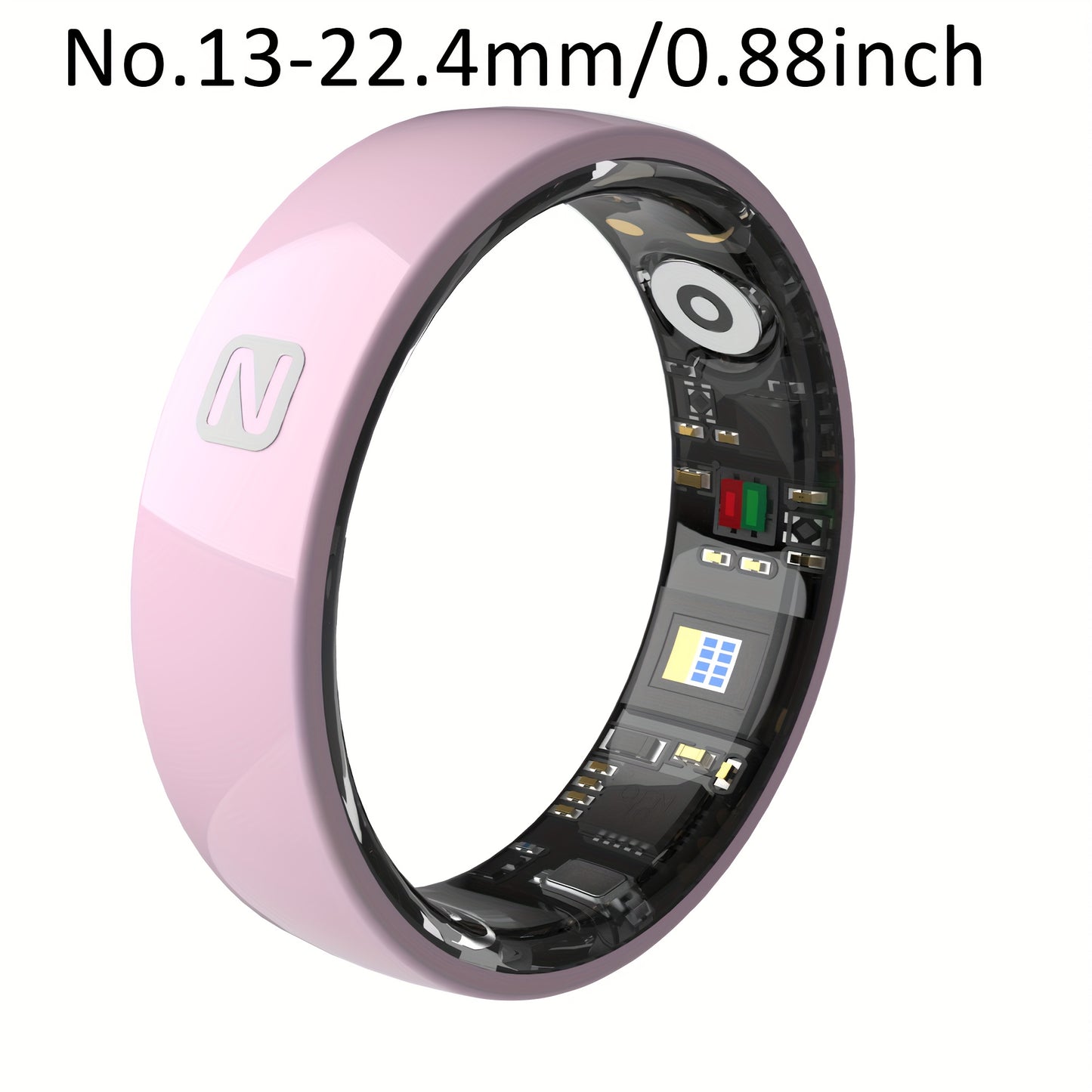 Fitness Tracker Smart Ring – IP68 Waterproof, Sleep & Step Monitor, Crystal Charging Case, Stainless Steel | Men & Women Sizes 7–13