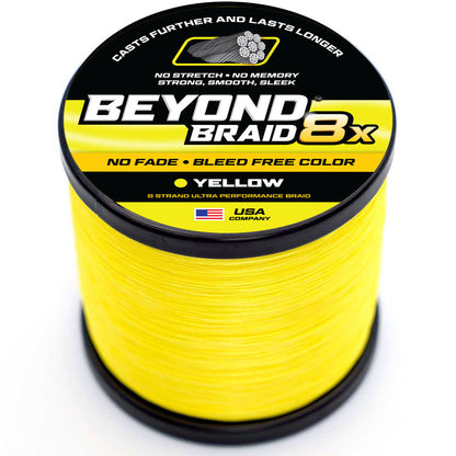 Braided Fishing Line Yellow 8X - No Fade / 8LB option