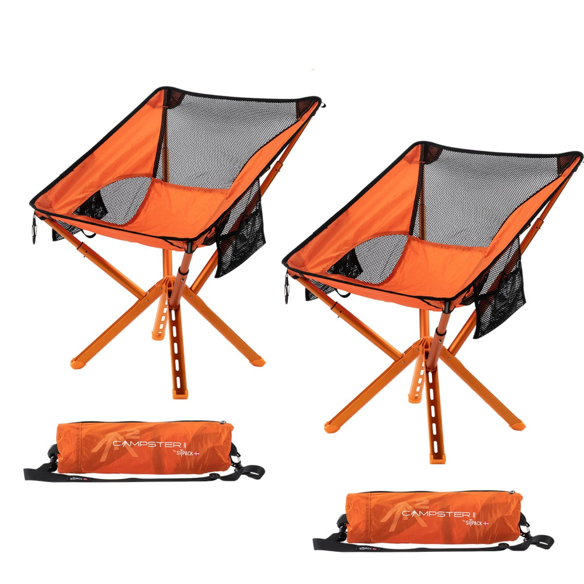 Ultralight Camping Chair Orange / 2-PACK option