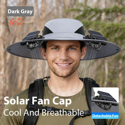 Solar Powered Dual Fan Sun Hat with USB Charging – Adjustable Strap, Breathable Mesh Design, High Airflow, Long Battery Life, Ideal for Fishing Hiking Camping Gardening Outdoor Work