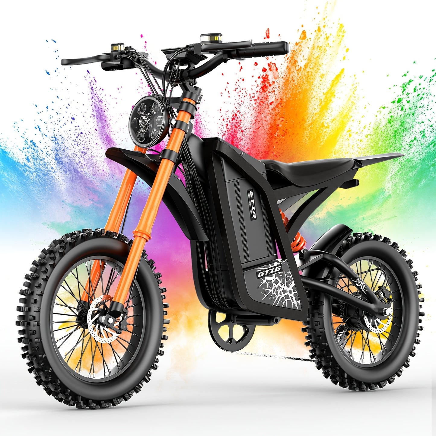Electric Mountain Dirt Bike GT16 – 749W 48V 25AH, 27.9MPH Off-Road
