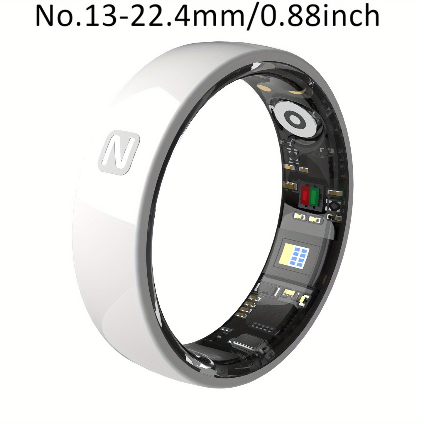 Fitness Tracker Smart Ring – IP68 Waterproof, Sleep & Step Monitor, Crystal Charging Case, Stainless Steel | Men & Women Sizes 7–13