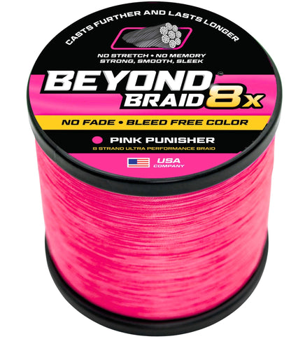 Braided Fishing Line Pink Punisher 8X - No Fade / 10LB option