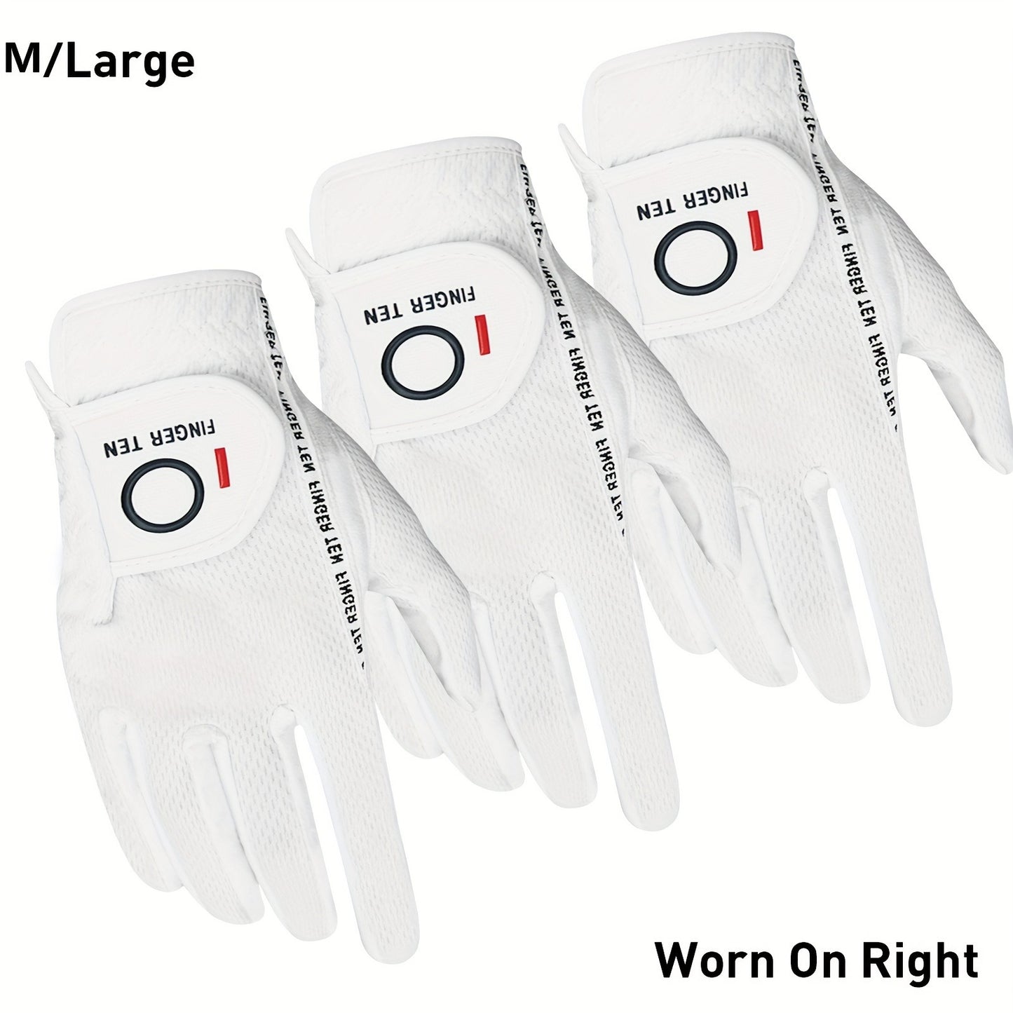 Wet Weather Golf Gloves Rain Grip 3-Pack for Men | Breathable Water-Resistant Golf Gloves for Left & Right Hand – Durable Comfortable Fit in Hot & Wet Conditions (Black, Gray, White | S–3XL)