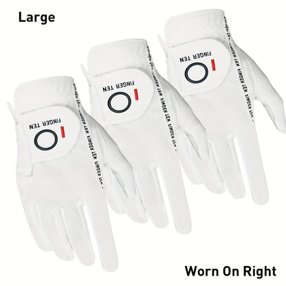 Wet Weather Golf Gloves Rain Grip 3-Pack for Men | Breathable Water-Resistant Golf Gloves for Left & Right Hand – Durable Comfortable Fit in Hot & Wet Conditions (Black, Gray, White | S–3XL)