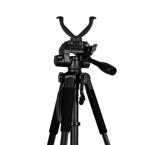 Adjustable V-Shape Shooting Tripod Stand 21-59 Inch, Heavy Duty Rifle Gun Rest Tripod for Outdoor Hunting Shooting Practice Photography, Portable Folding Bipod Tripod with V Yoke for Range and Field Use