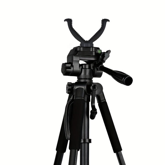 Adjustable V-Shape Shooting Tripod Stand 21-59 Inch, Heavy Duty Rifle Gun Rest Tripod for Outdoor Hunting Shooting Practice Photography, Portable Folding Bipod Tripod with V Yoke for Range and Field Use