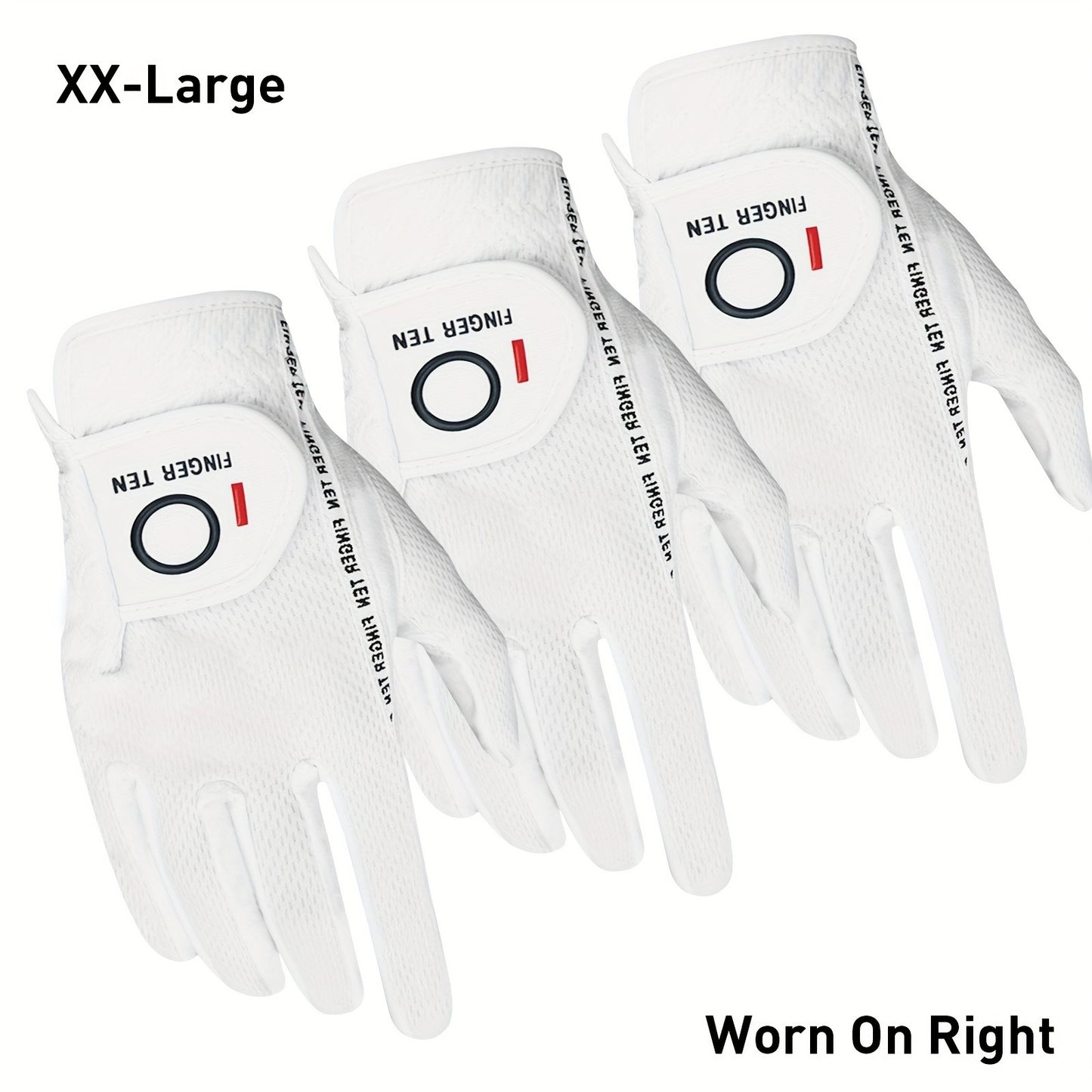 Wet Weather Golf Gloves Rain Grip 3-Pack for Men | Breathable Water-Resistant Golf Gloves for Left & Right Hand – Durable Comfortable Fit in Hot & Wet Conditions (Black, Gray, White | S–3XL)