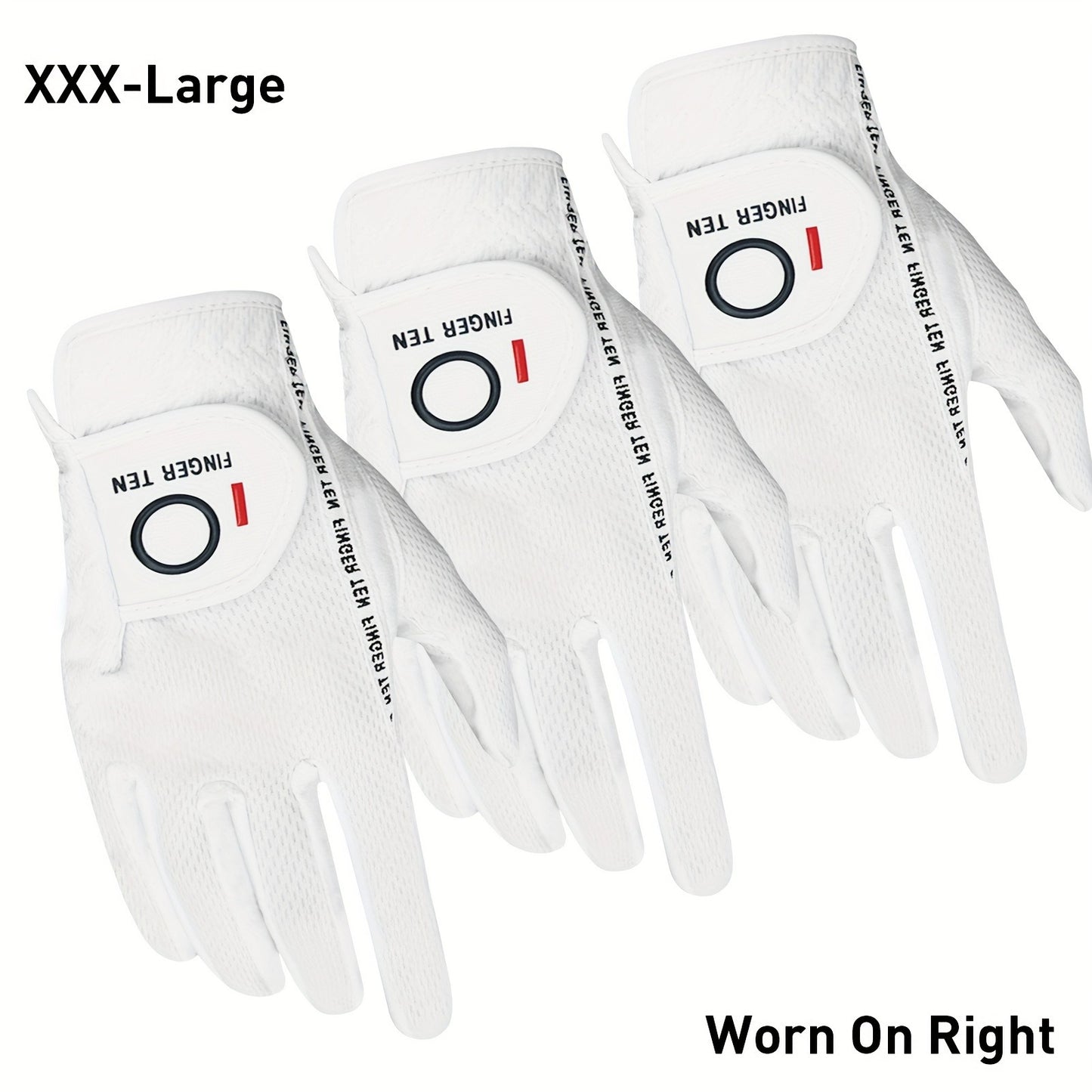 Wet Weather Golf Gloves Rain Grip 3-Pack for Men | Breathable Water-Resistant Golf Gloves for Left & Right Hand – Durable Comfortable Fit in Hot & Wet Conditions (Black, Gray, White | S–3XL)