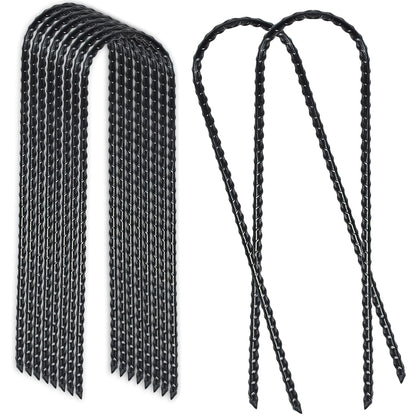 Trampoline Wind Stakes Ground Anchors – 10 Inch Heavy Duty Rebar Stakes with Black Powder Coat, Safety Anchor Kit for Trampoline, Tent & Outdoor Equipment, Anti-Tip Metal Landscape Staples, 12 or 24 Pack