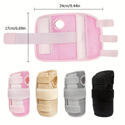 Wrist Brace with Double Splint Support & Triple Compression – 1 Pair Breathable Hook-and-Loop Wrist Guard for Sports, Daily Wear & Injury Recovery, Unisex, Pink / Rose Red / Blue