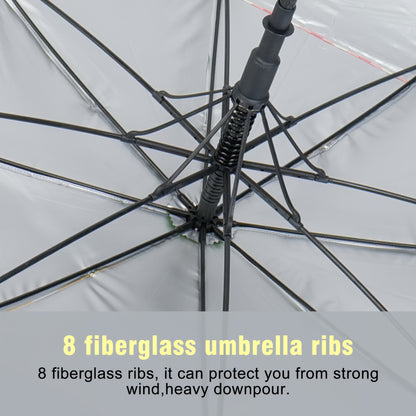 Extra Large Golf Umbrella 52 Inch Double Canopy Windproof - Smile Face Design, 2-Layer Vented Canopy, Straight Long Handle 39.37", Auto Open Button, Sunshade Coverage for 3-4 People, Oversized Rain & Sun Umbrella