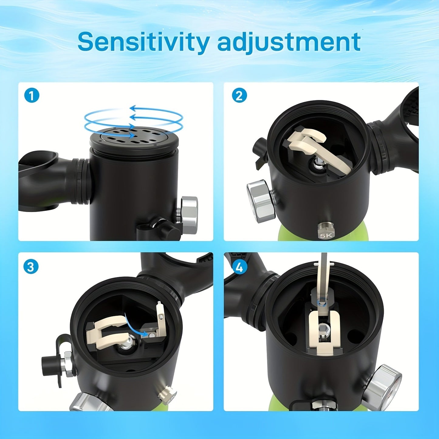 Mini Scuba Tank Set 0.5L – Reusable Diving Cylinder with Hand Pump, 3000PSI 200Bar, 35 Breaths Backup Air for Shallow Water Diving Reef Exploration Rescue