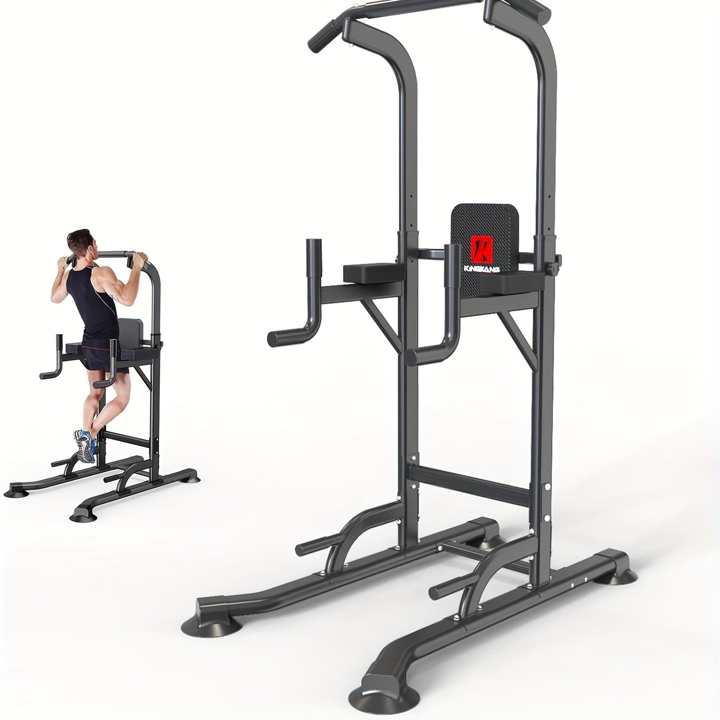 Power Tower Dip Station with Pull Up Bar – Adjustable Height Multi-Function Home Gym Strength Training Workout Station for Dips, Chin Ups, Push Ups, Leg Raises & Upper Body Exercise, 3 Models Available