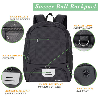 Soccer Ball Backpack – Sports Bag with Cleat & Ball Compartment